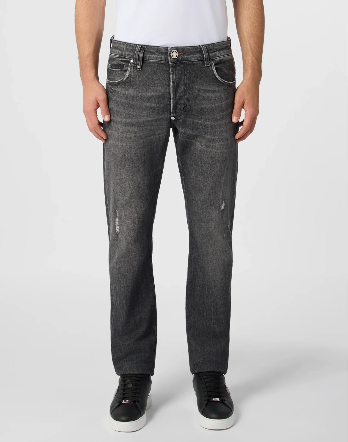 Super Straight Cut Jeans Plein Star, цвет: Черный