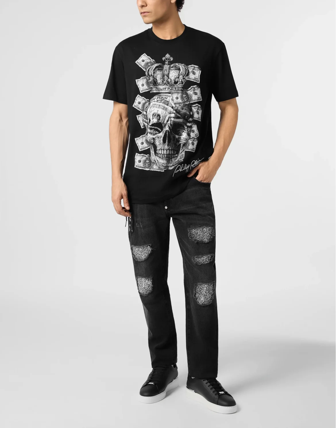Rockstar Fit Jeans Mirror Strass, цвет: Черный