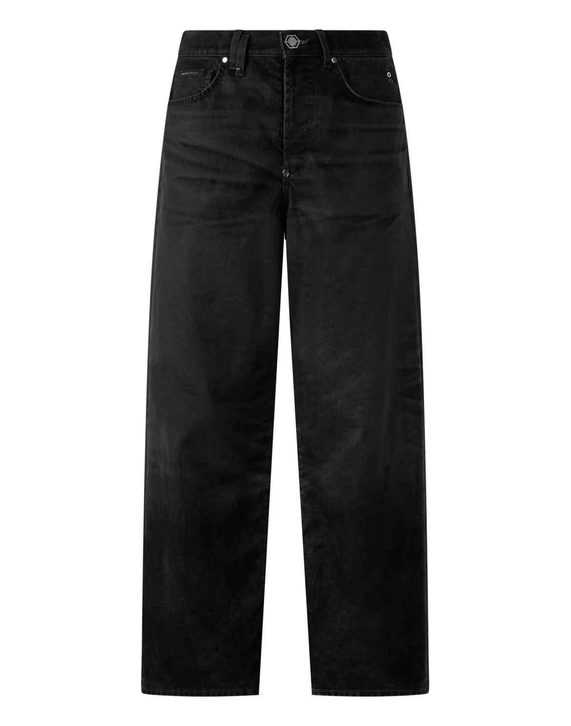Loose Wide Fit Jeans Lasered Flock, цвет: Черный