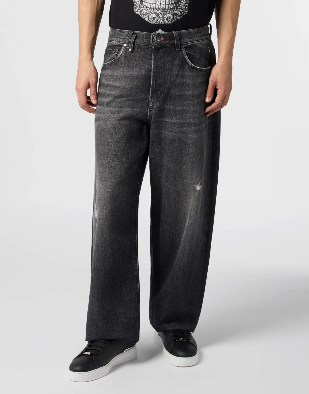 Loose Wide Fit Jeans Basic, цвет: Черный