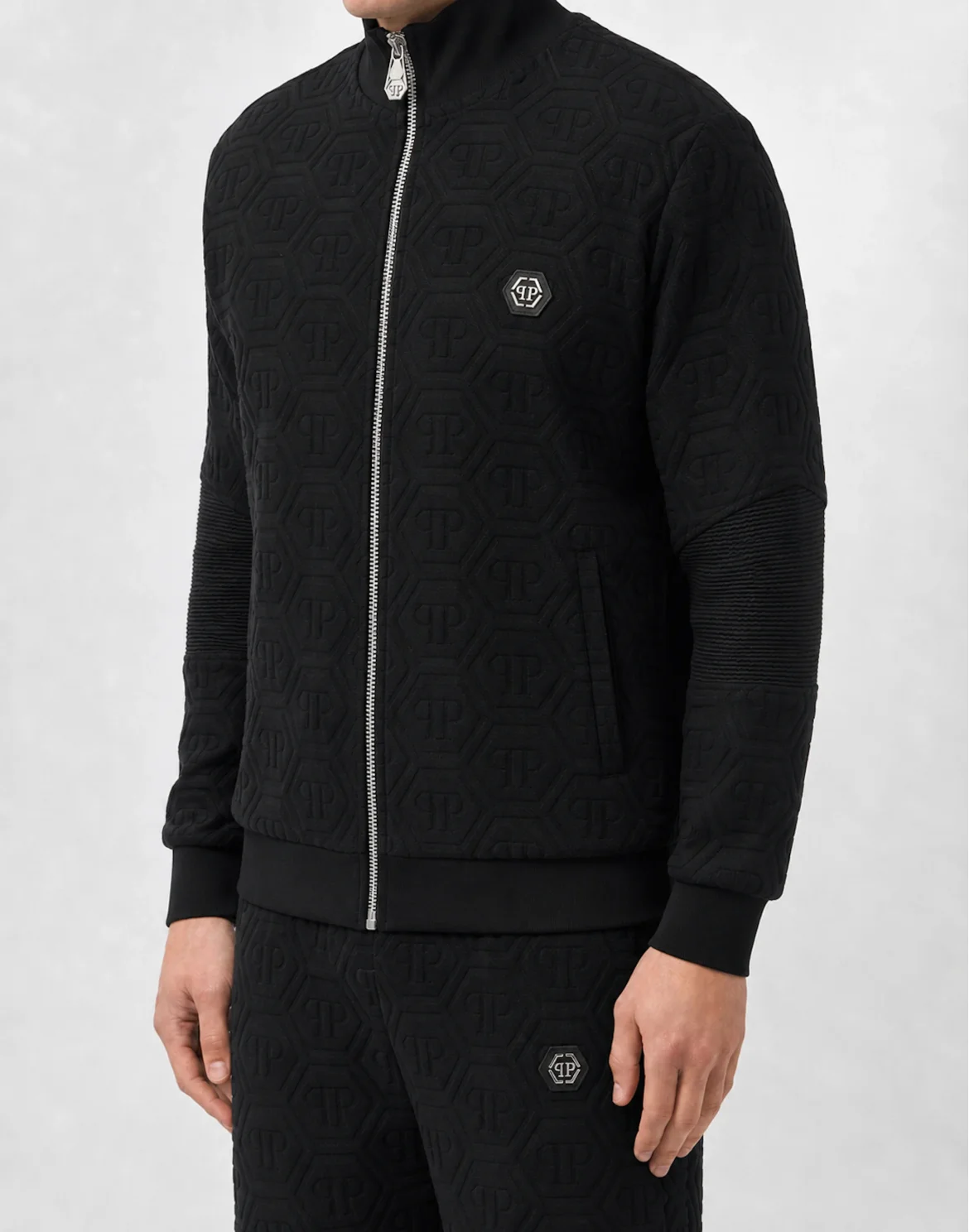 Padded Tracksuit Jacket Biker Monogram, цвет: Черный