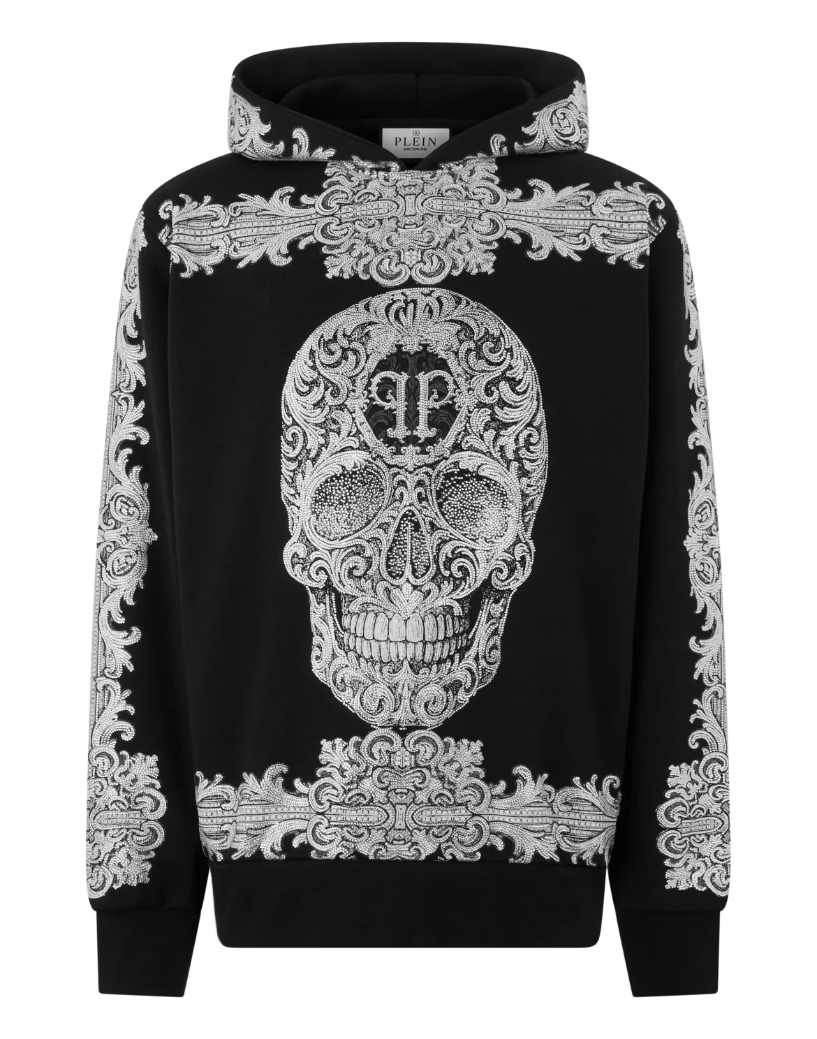 Hoodie Baroque Skull Stones, цвет: Черный