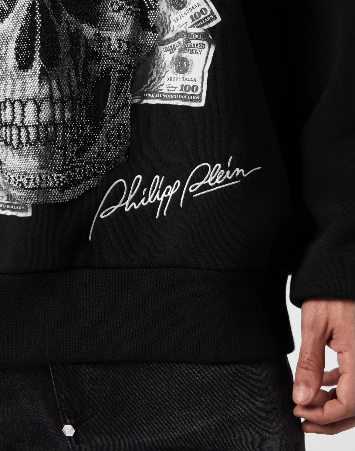 Hoodie Dollar Skull Stones, цвет: Черный