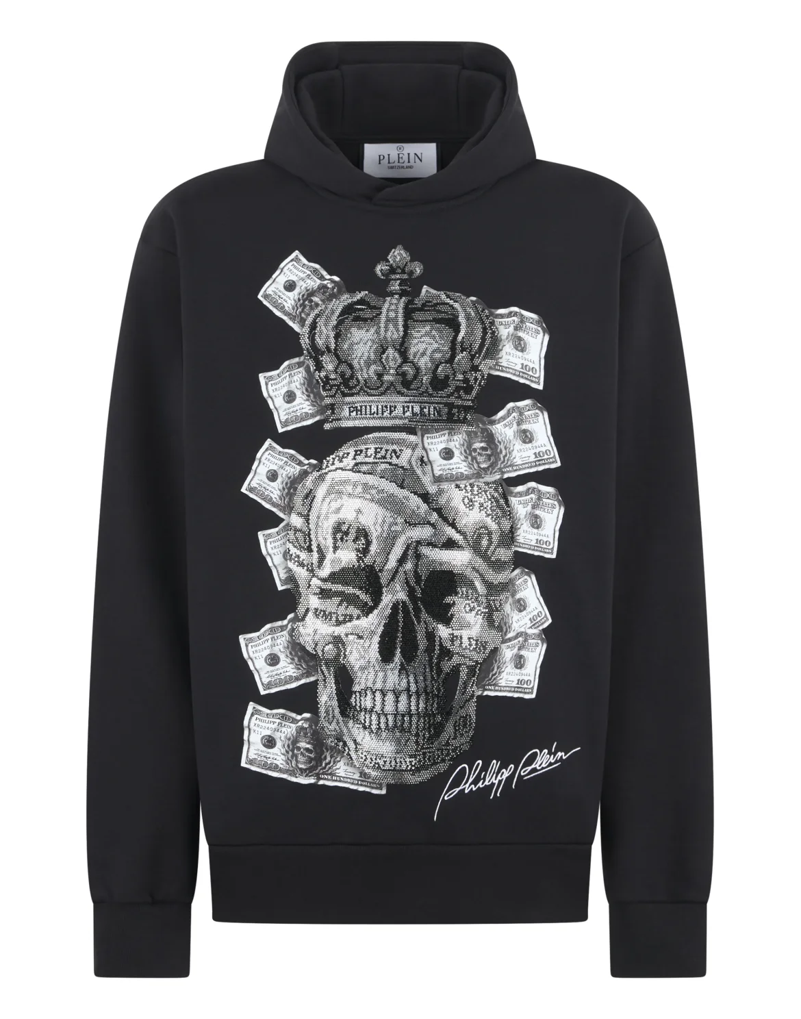 Hoodie Dollar Skull Stones, цвет: Черный