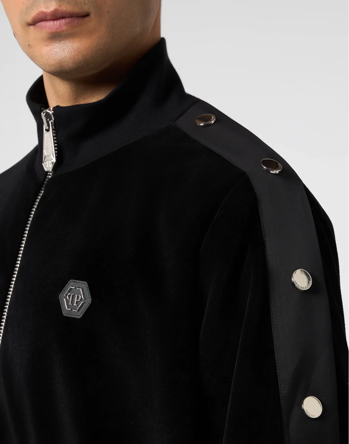 Chenille Tracksuit Jacket Buttons, цвет: Черный