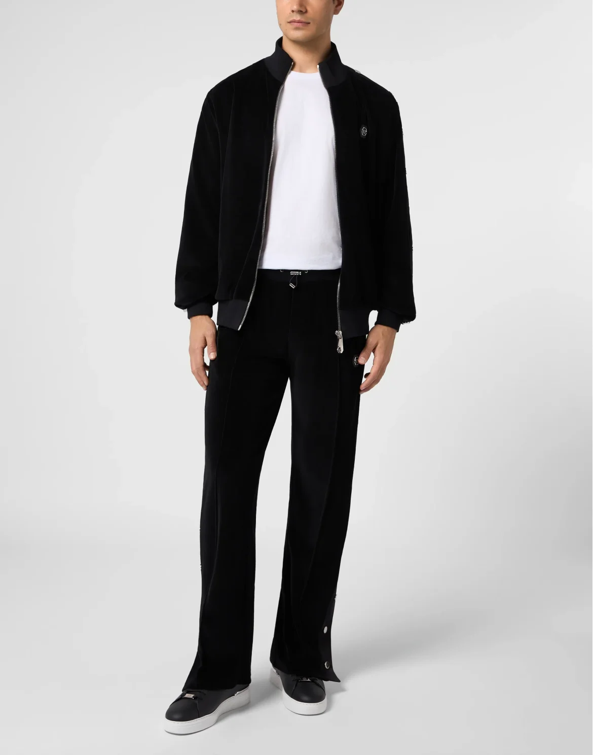 Chenille Tracksuit Jacket Buttons, цвет: Черный
