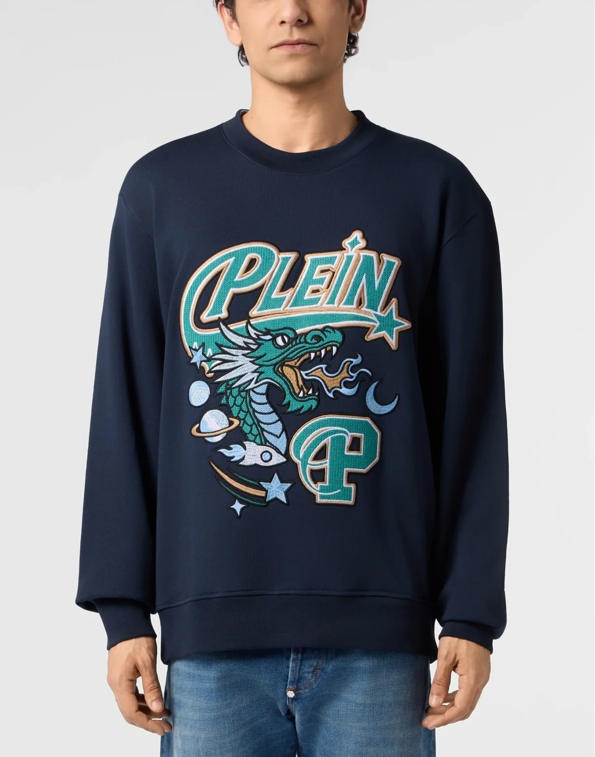 Round Neck Pullover Space Dragon, цвет: Синий