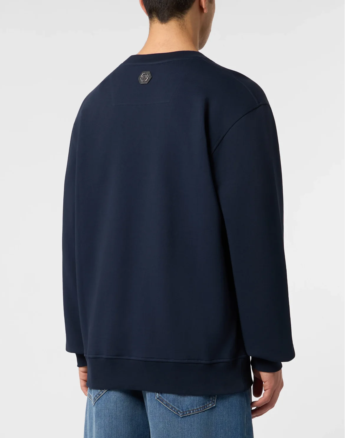 Round Neck Sweatshirt Logo, цвет: Синий
