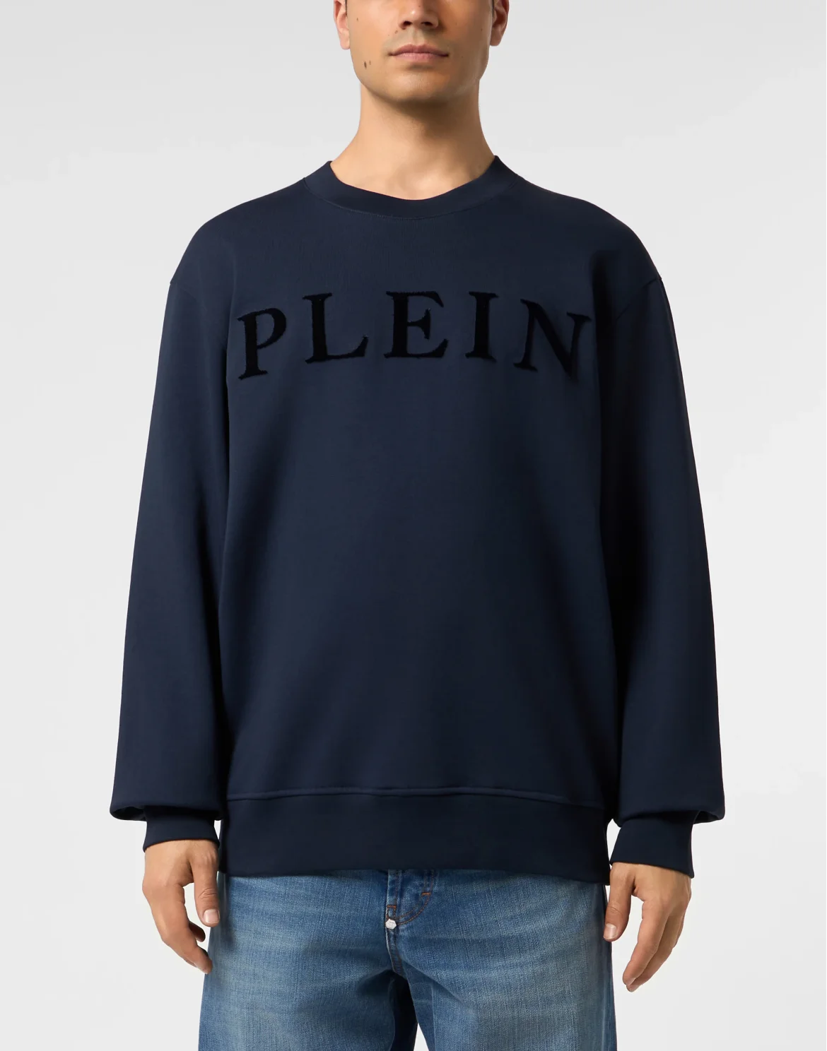 Round Neck Sweatshirt Logo, цвет: Синий