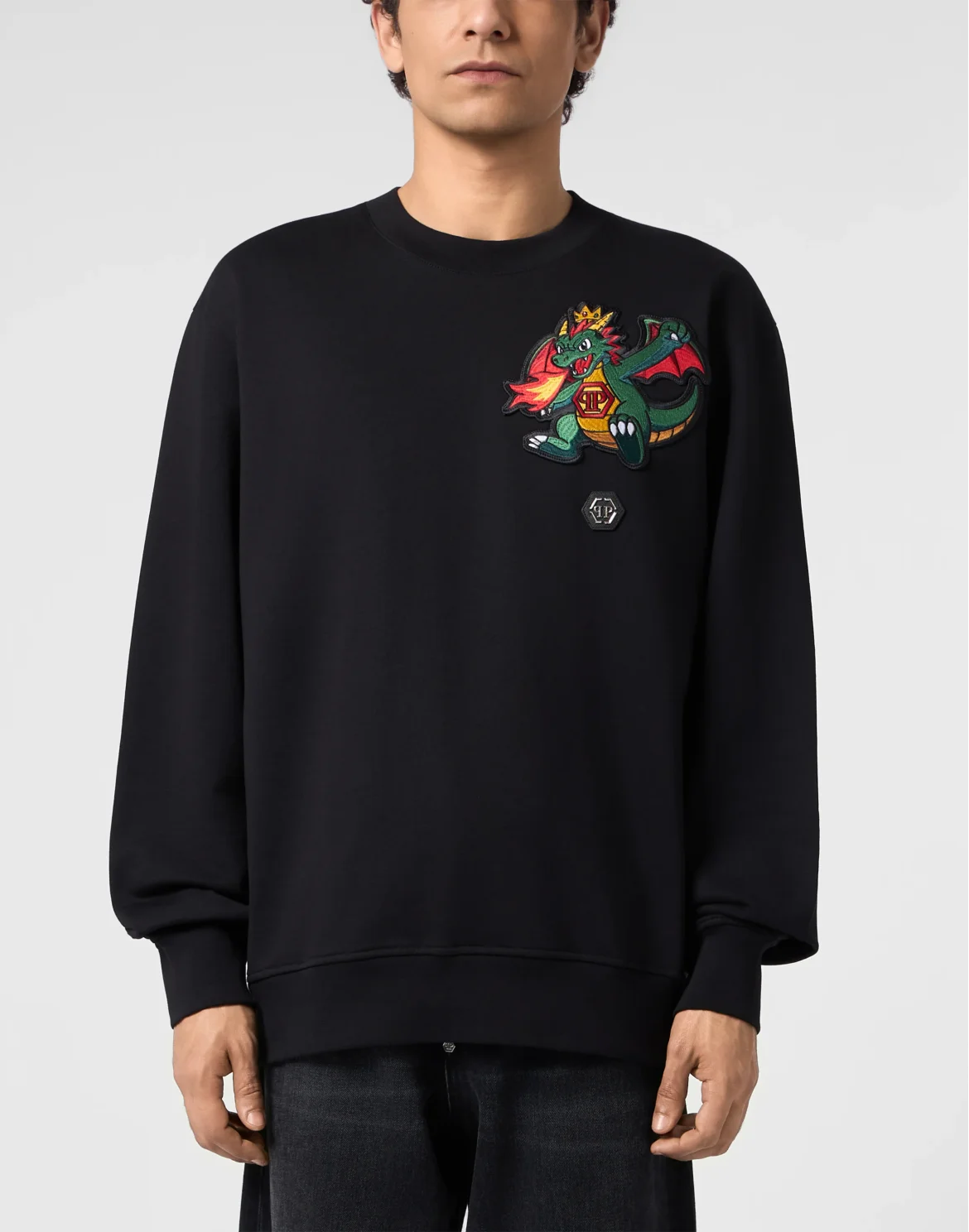 Fleece Sweatshirt Chest Dragon, цвет: Черный
