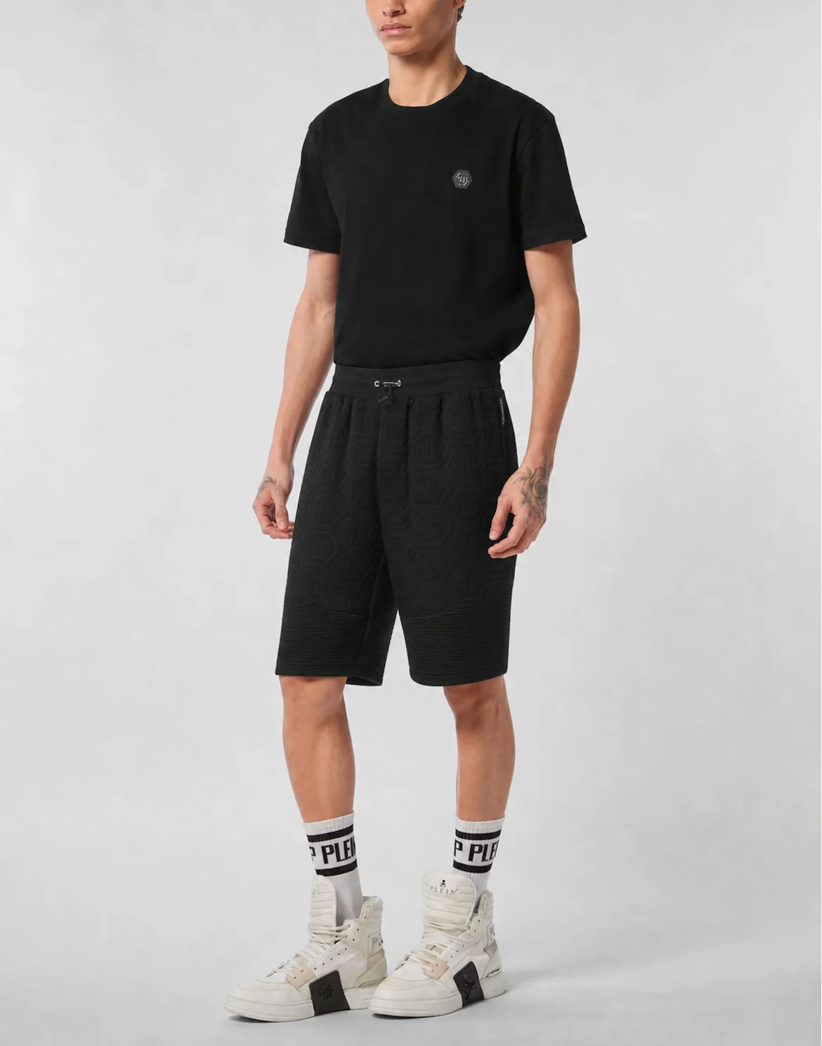 Padded Shorts Biker Monogram, цвет: Черный