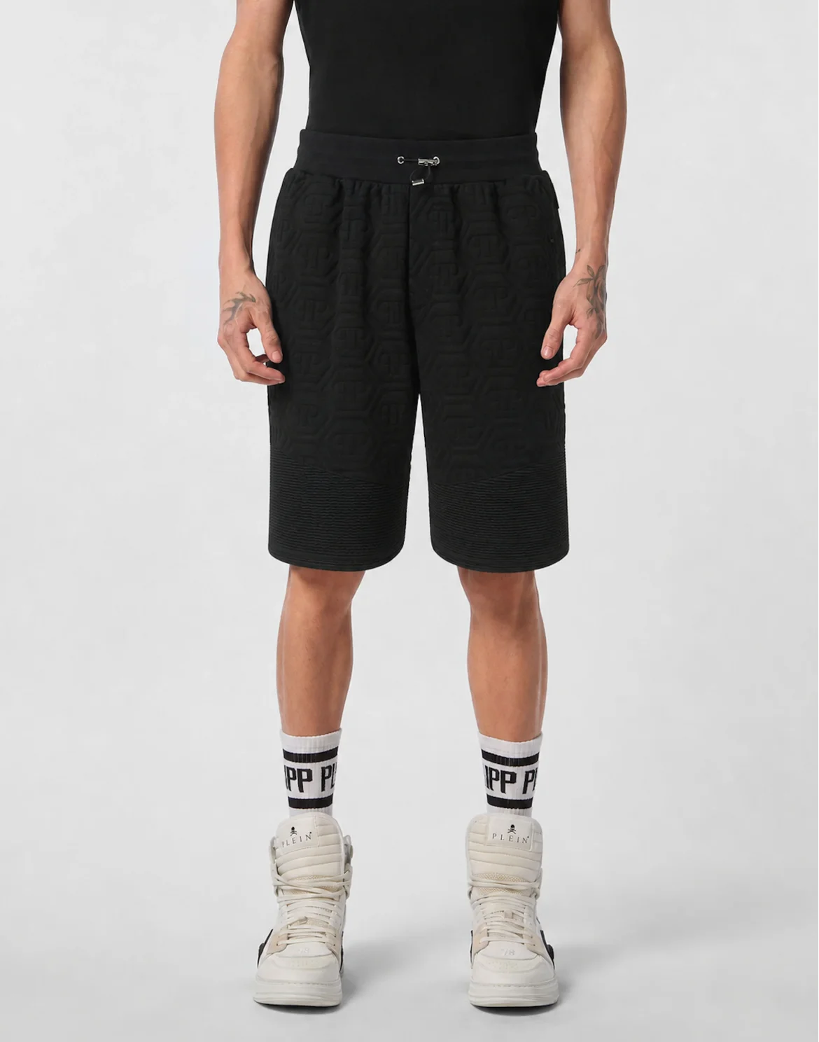 Padded Shorts Biker Monogram, цвет: Черный