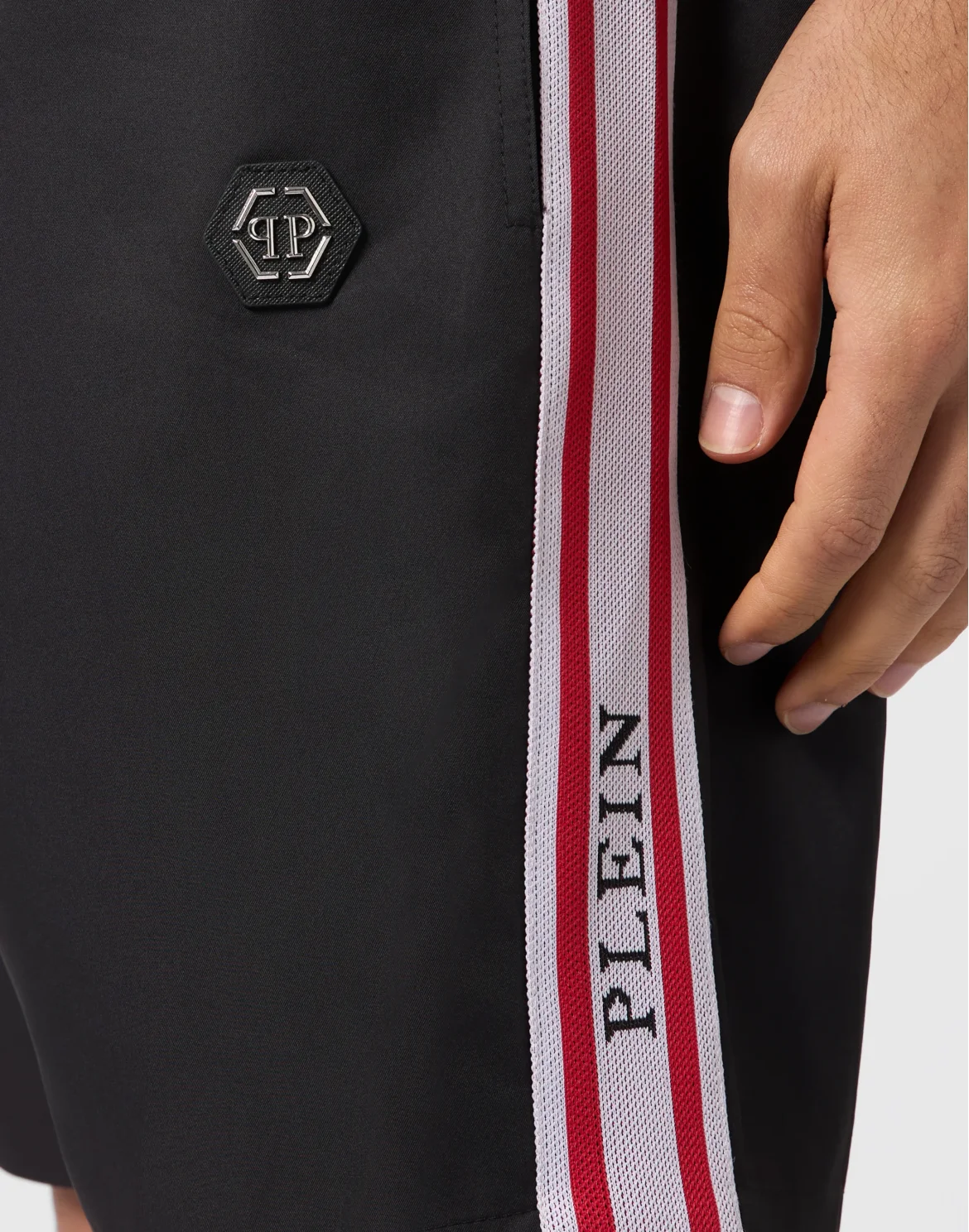 Nylon Shorts Logo Stripe, цвет: Черный