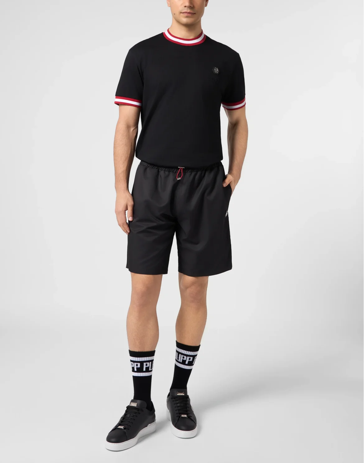 Nylon Shorts Logo Stripe, цвет: Черный