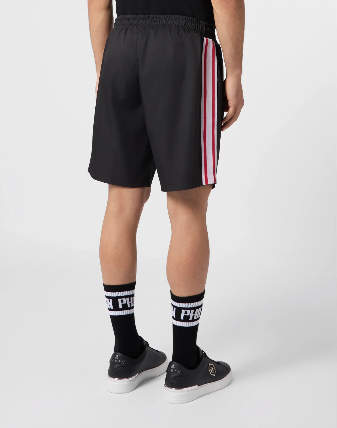 Nylon Shorts Logo Stripe, цвет: Черный