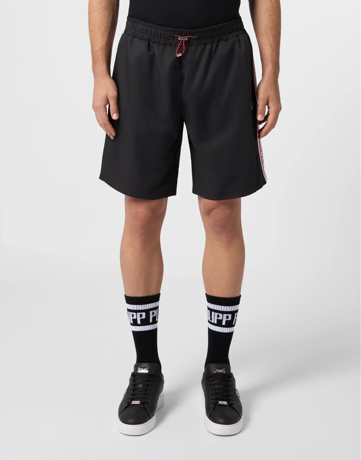 Nylon Shorts Logo Stripe, цвет: Черный