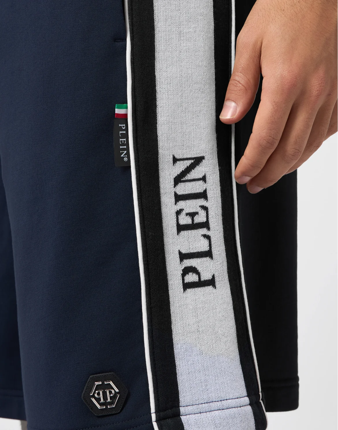 Fleece Shorts Logo Stripe, цвет: Синий