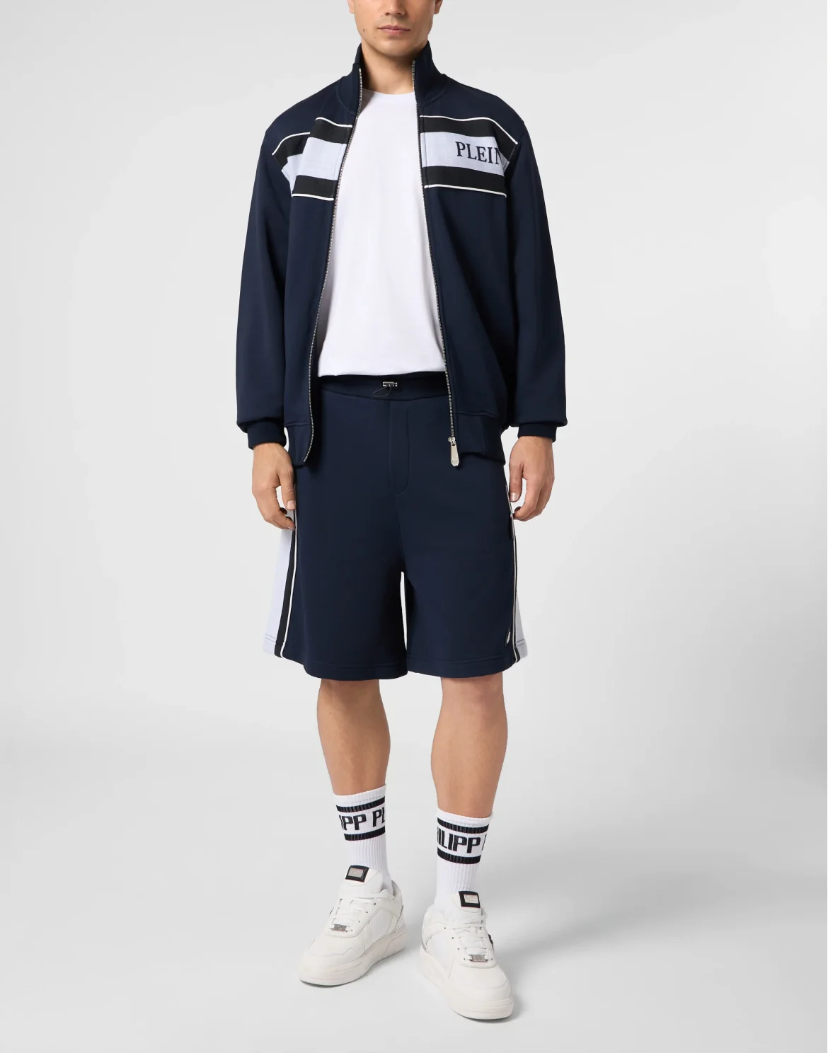 Fleece Shorts Logo Stripe, цвет: Синий