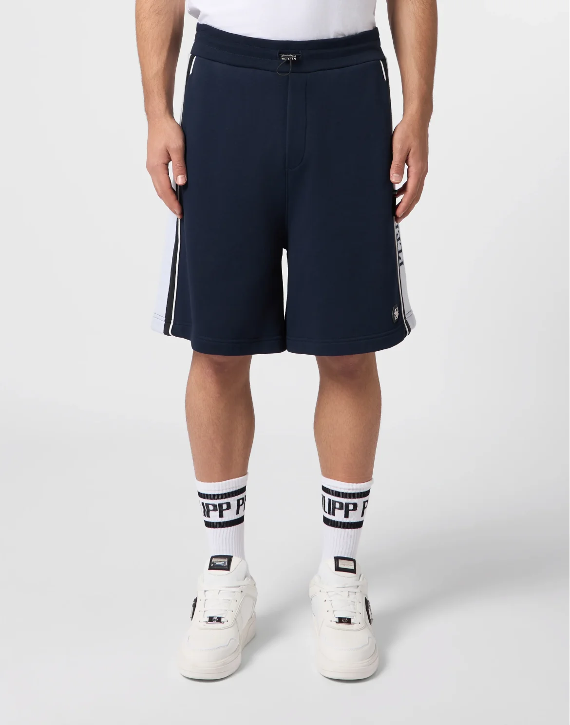 Fleece Shorts Logo Stripe, цвет: Синий