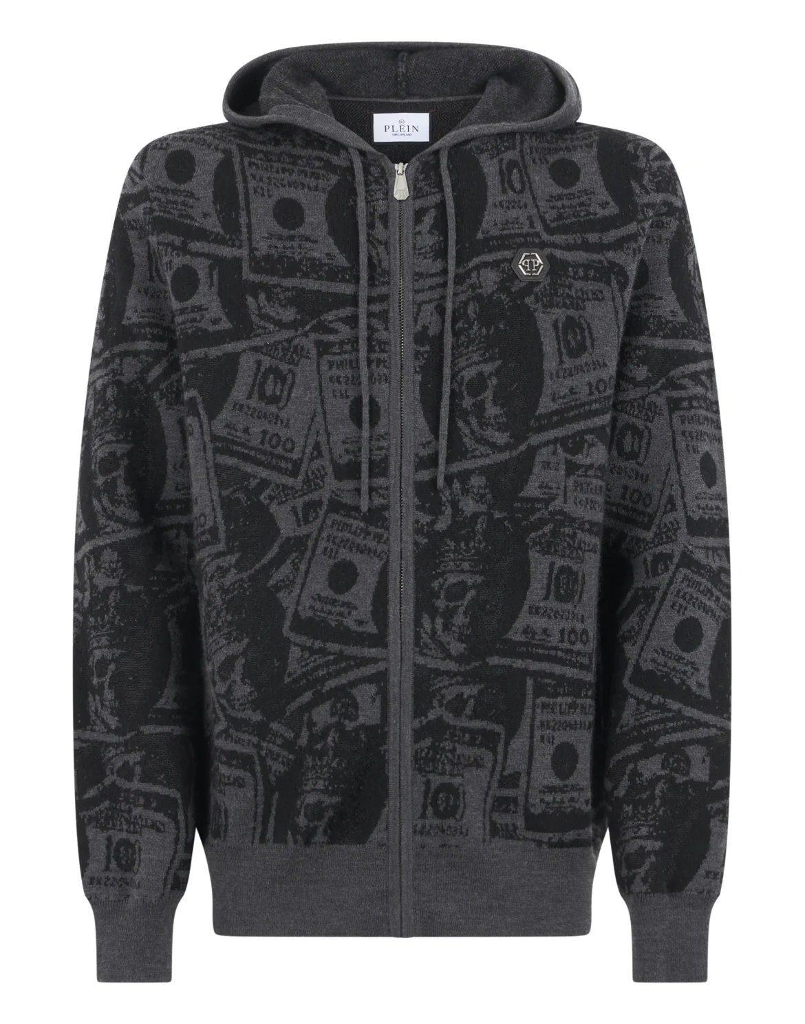 Knit Zip Hoodie All-Over Dollar, цвет: Черный