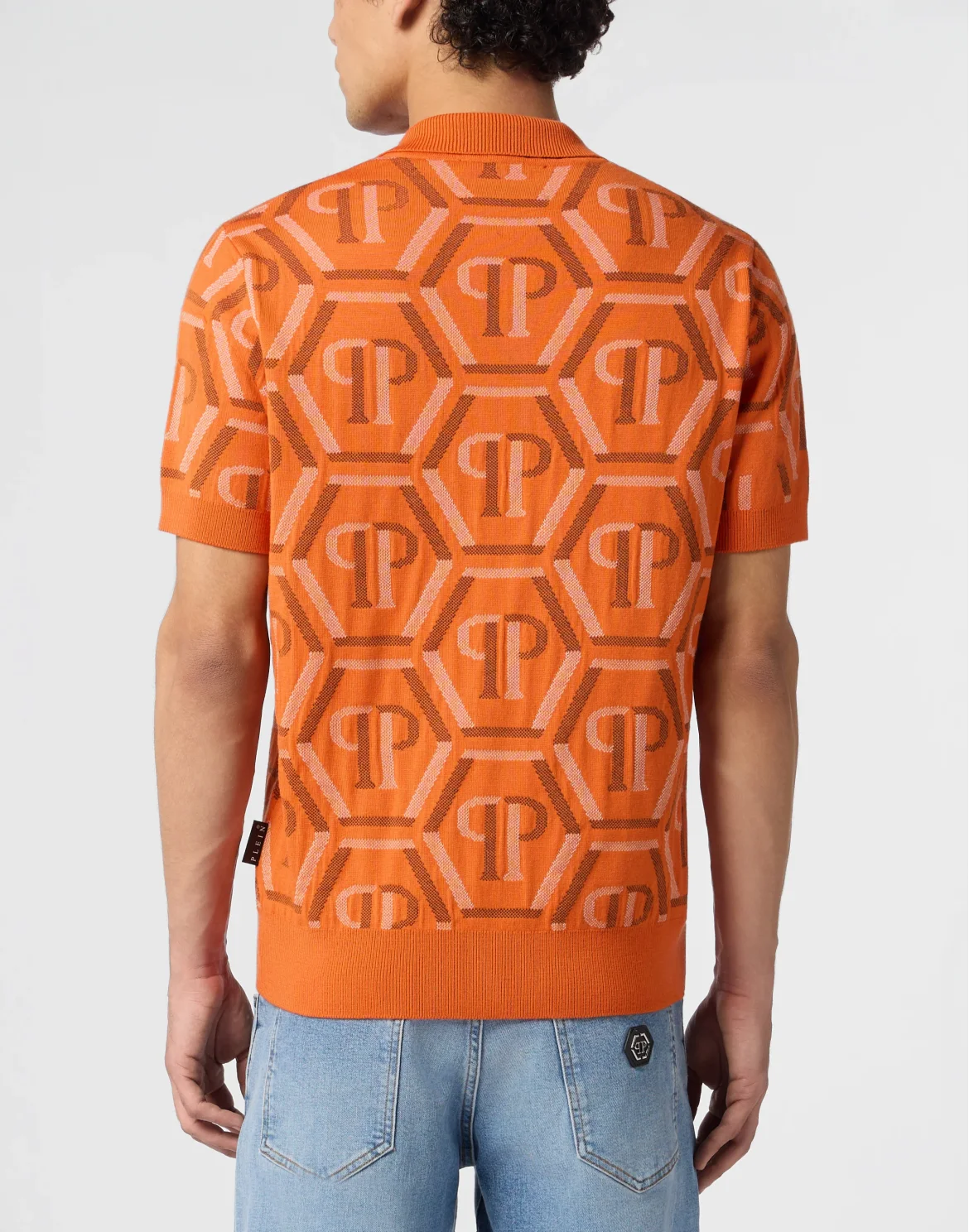 Wool Knitted Polo T-Shirt Monogram, цвет: Оранжевый