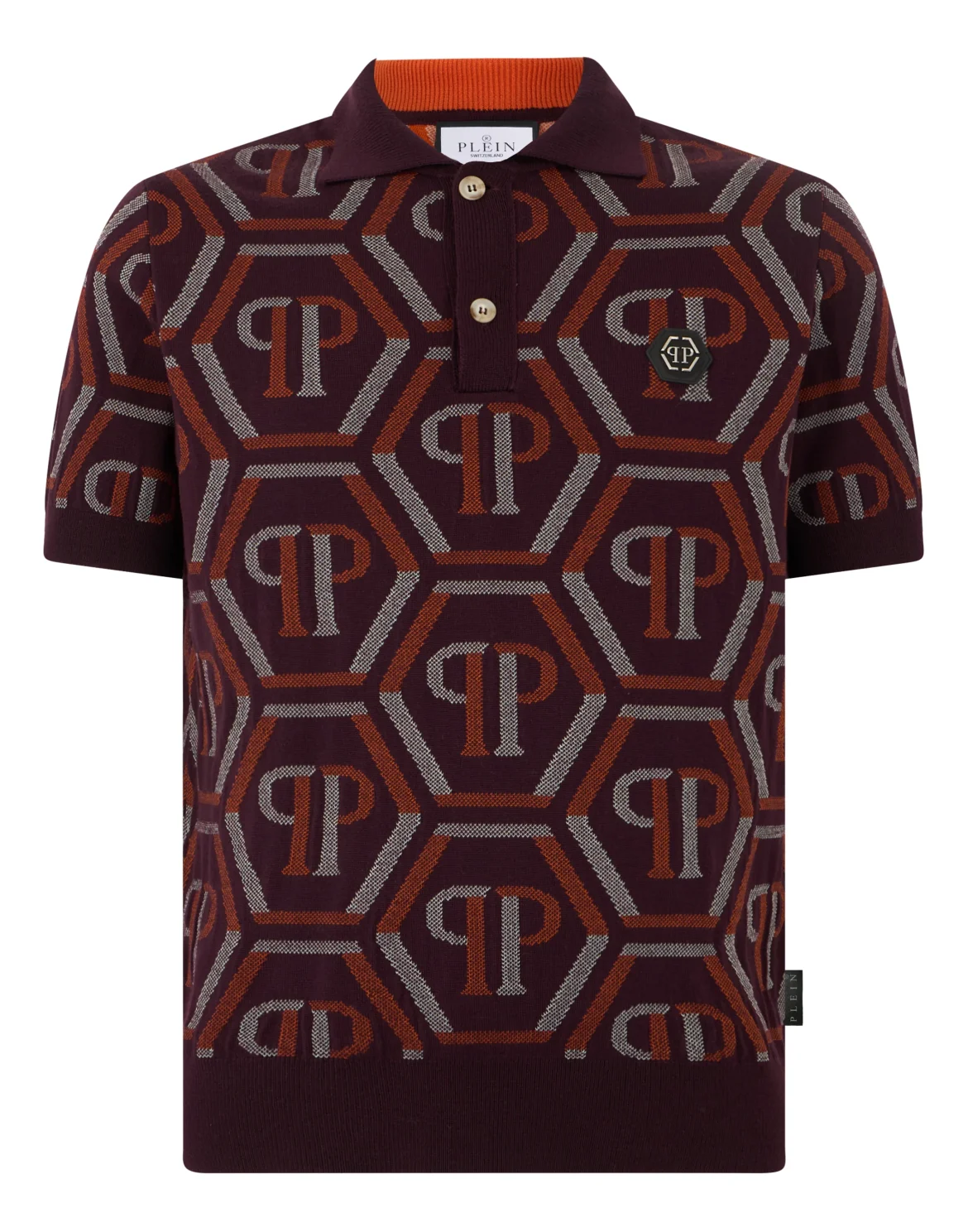 Wool Knitted Polo T-Shirt Monogram, цвет: Красный