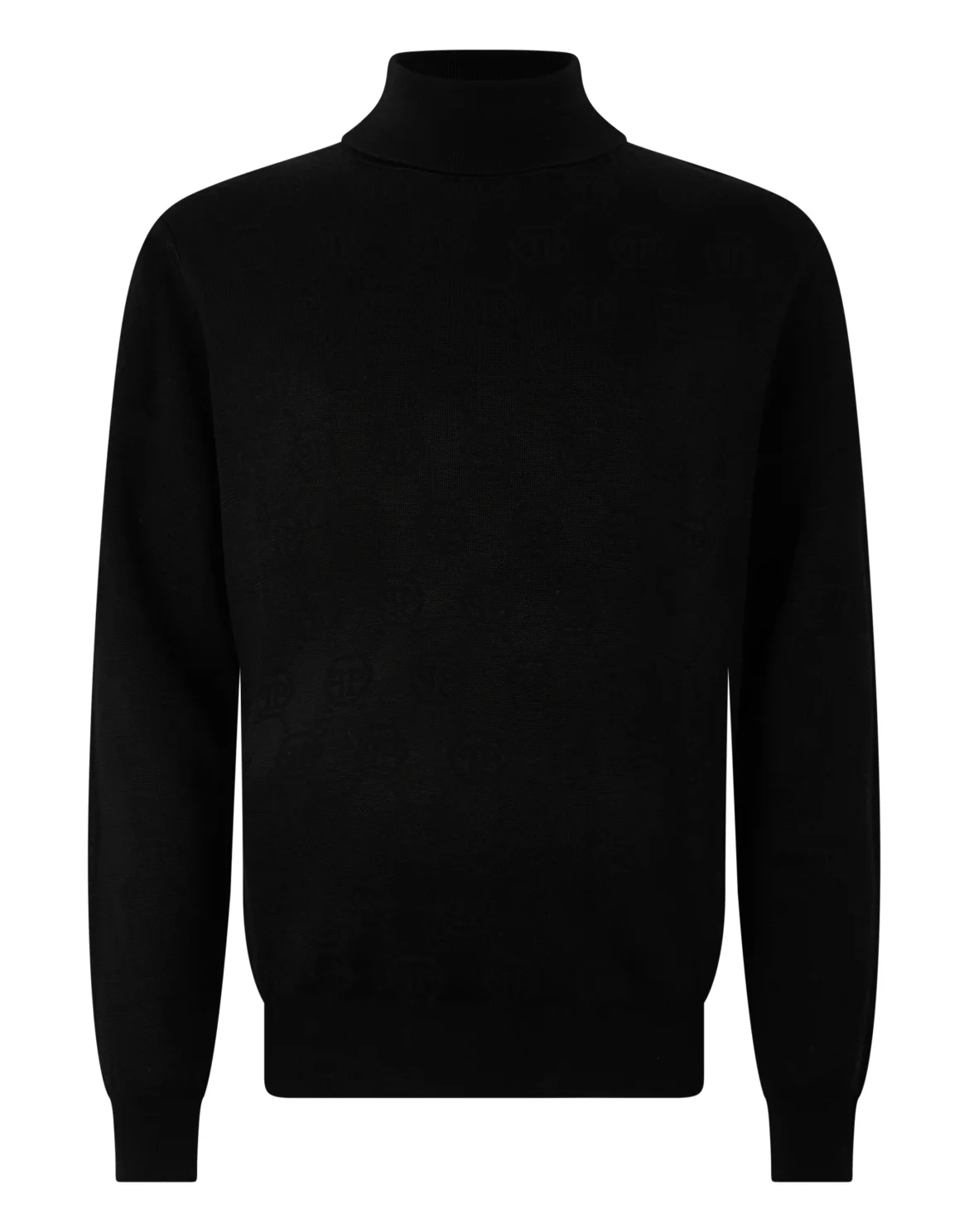 Merino Wool Knit Turtleneck Jacquard Monogram, цвет: Черный