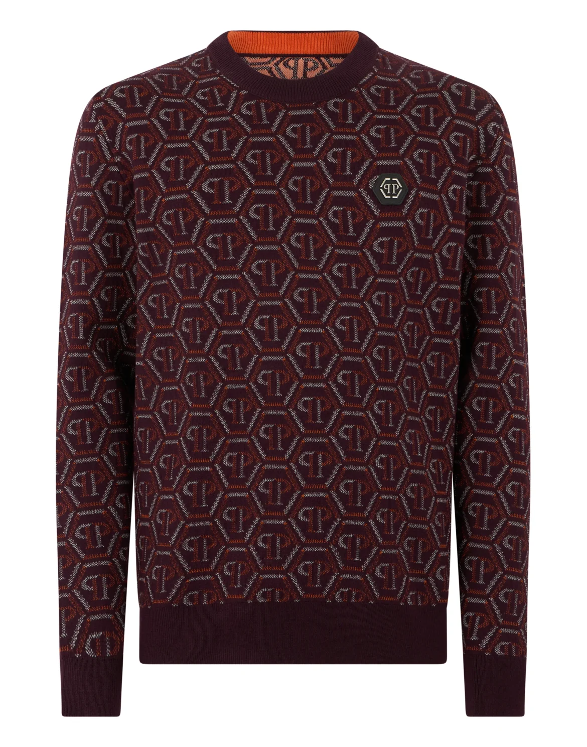 Wool Round Neck Pullover Monogram, цвет: Красный