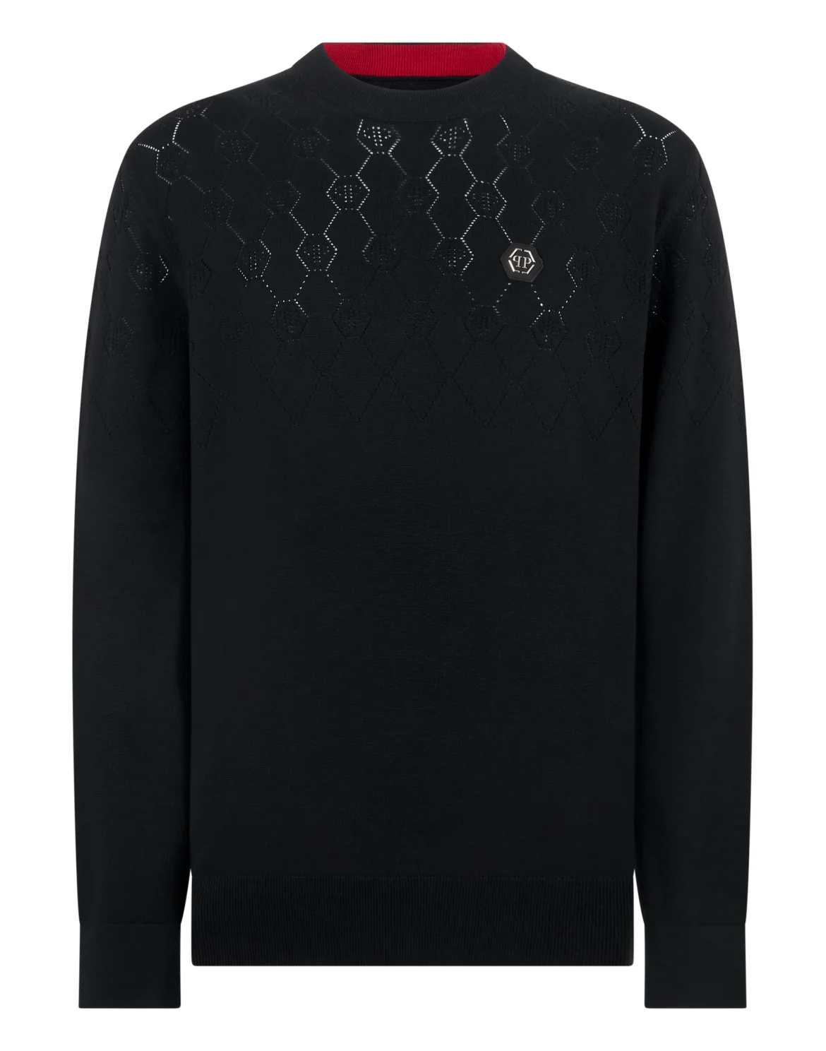 Wool Round Neck Pullover Monogram, цвет: Черный