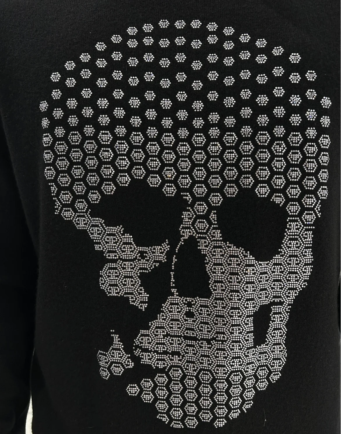 Cashmere Roundneck Pullover Skull Strass, цвет: Черный