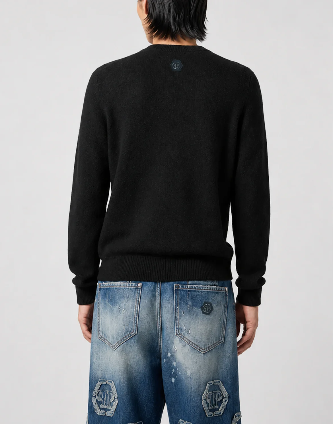Cashmere Roundneck Pullover Skull Strass, цвет: Черный