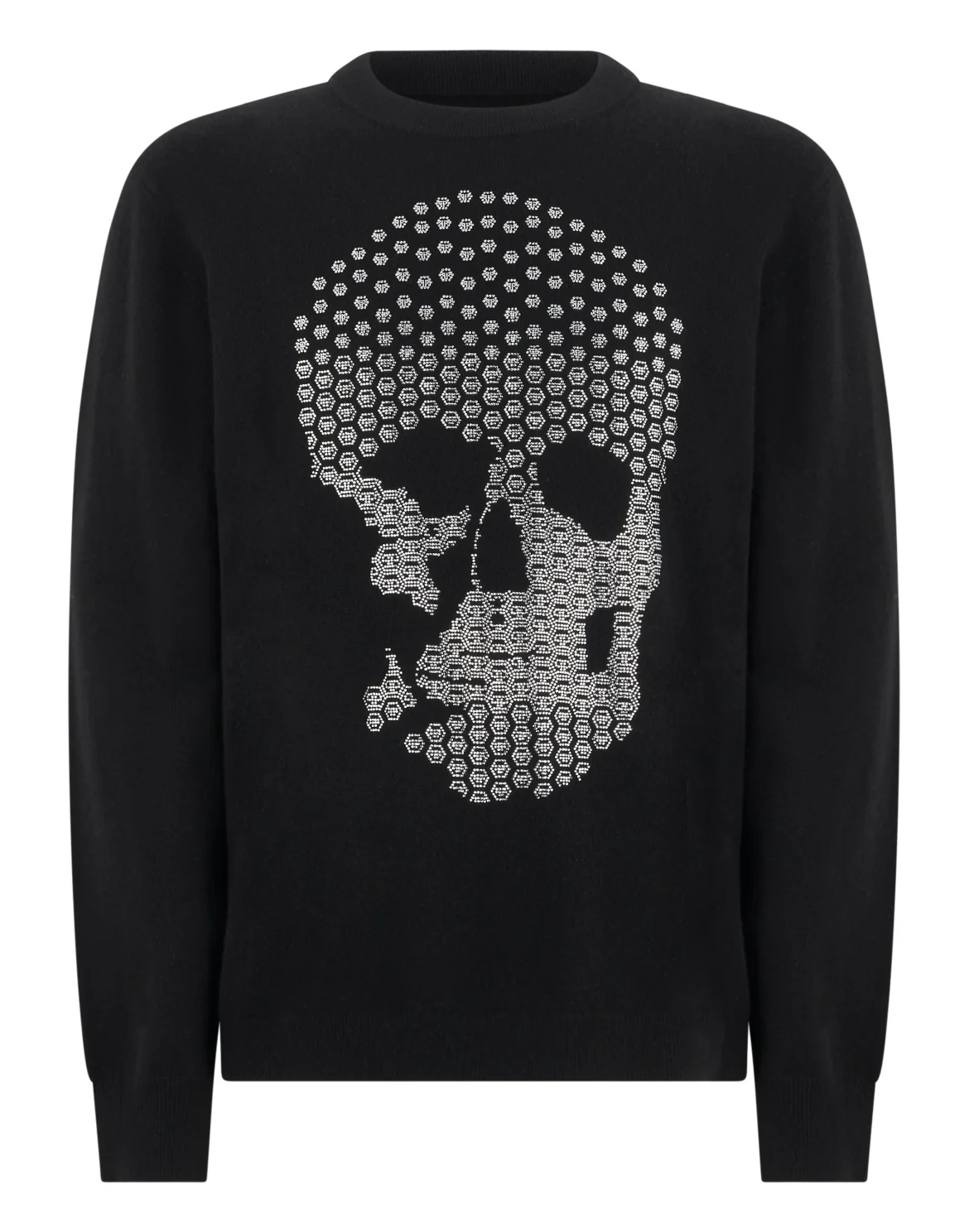 Cashmere Roundneck Pullover Skull Strass, цвет: Черный