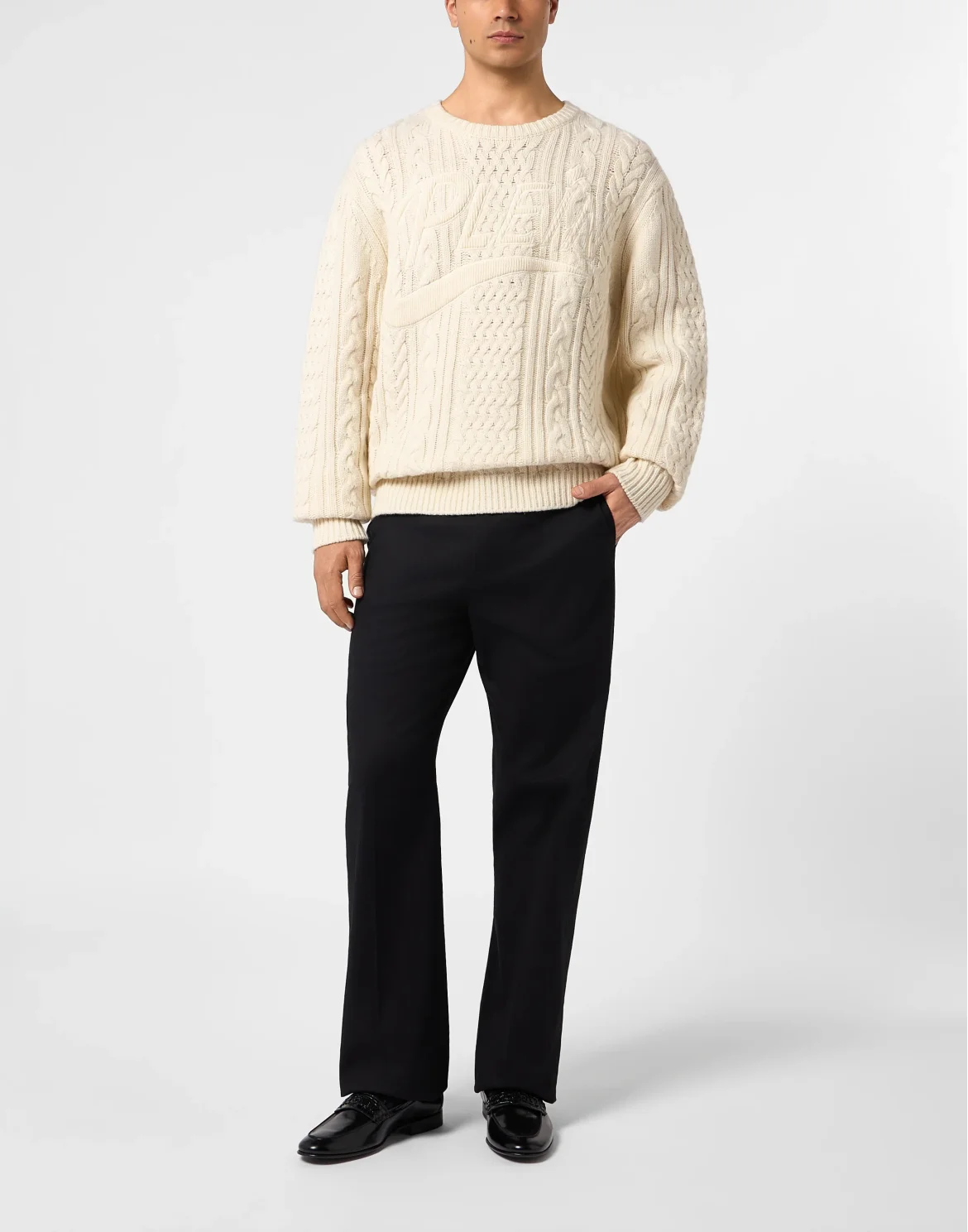 Wool Roundneck Pullover Plein Star, цвет: Бежевый