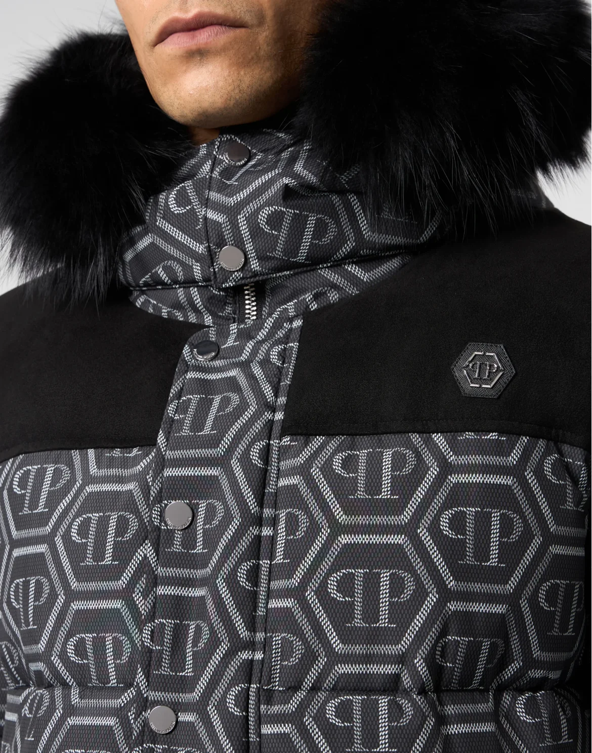 Nylon Parka Jacket Monogram, цвет: Черный