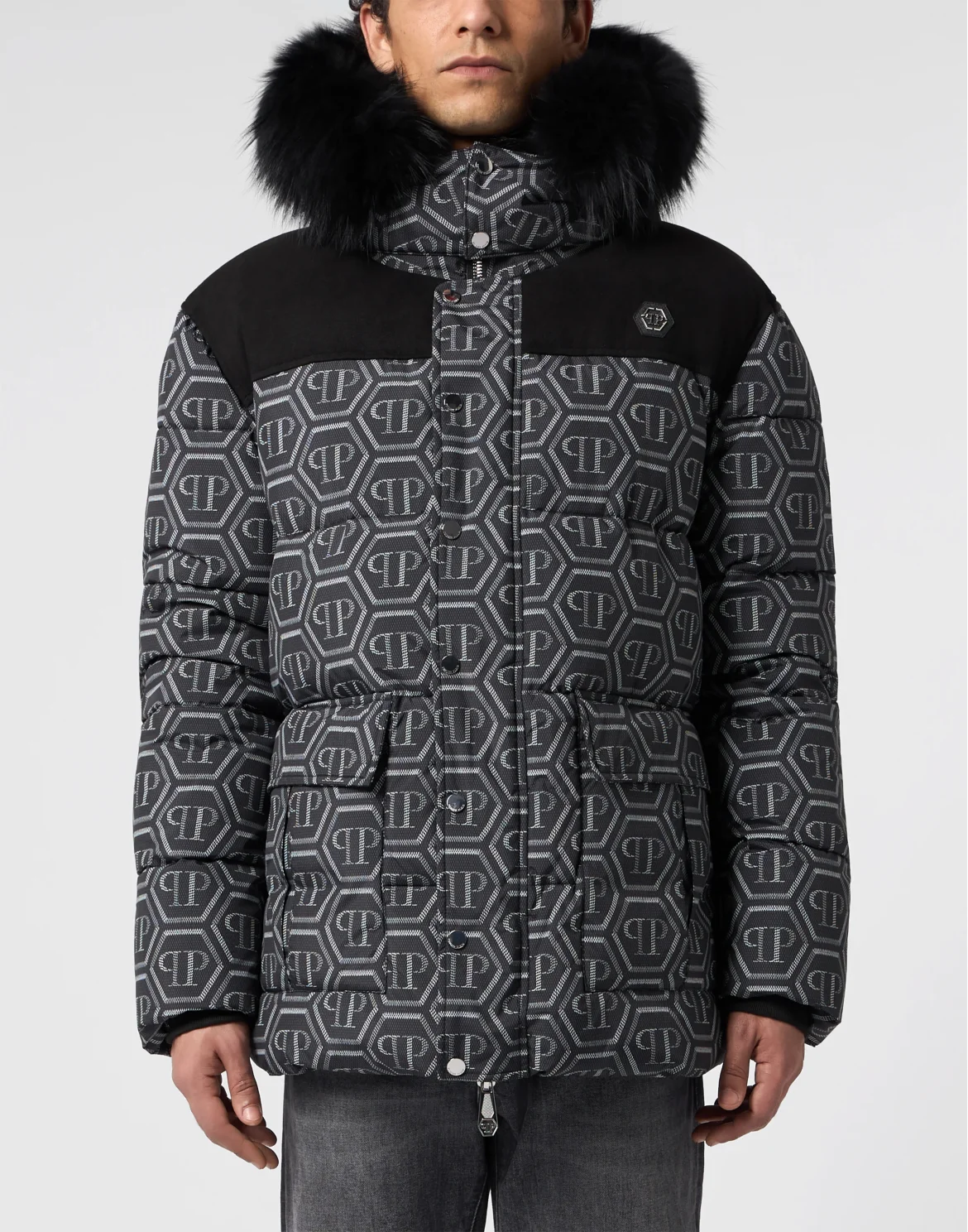 Nylon Parka Jacket Monogram, цвет: Черный