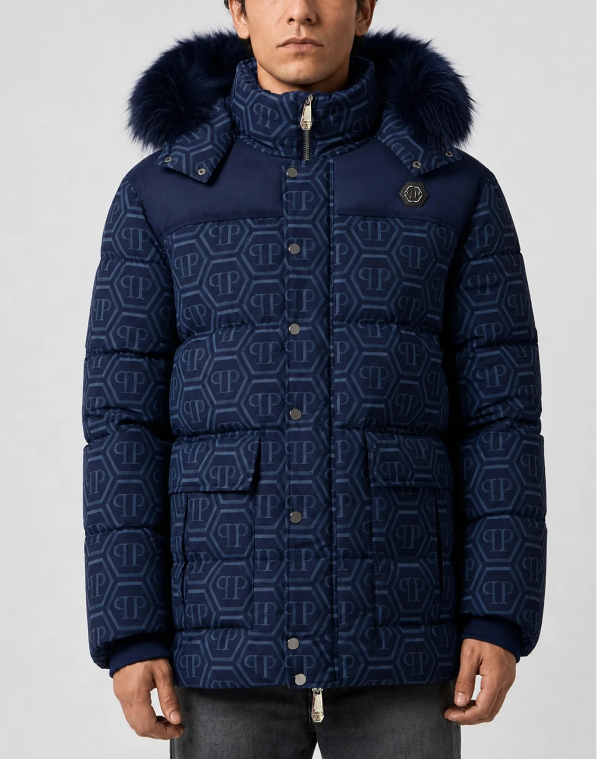 Nylon Parka Jacket Monogram, цвет: Синий