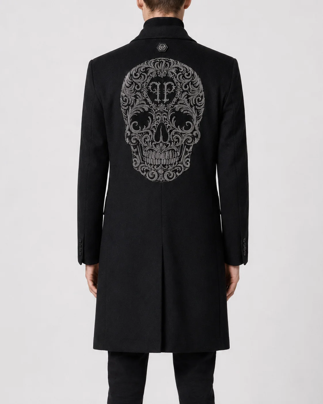 Wool Coat Baroque Skull, цвет: Черный