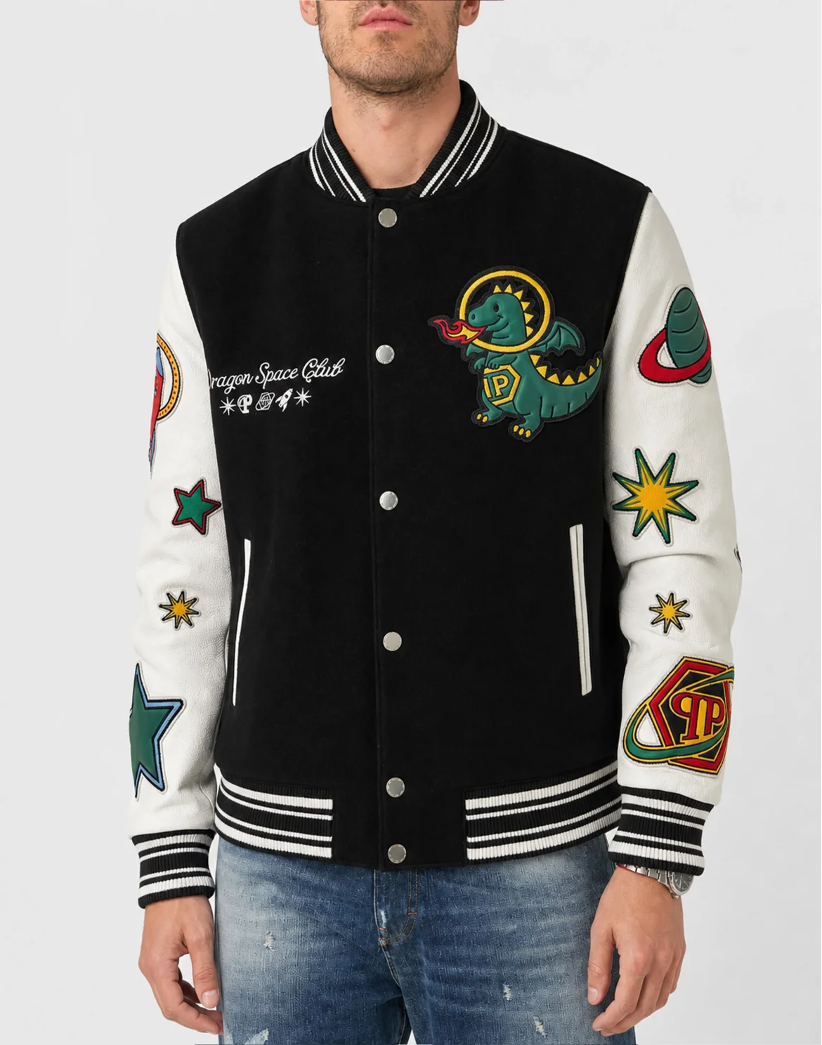 College Bomber Plein Space, цвет: Черный