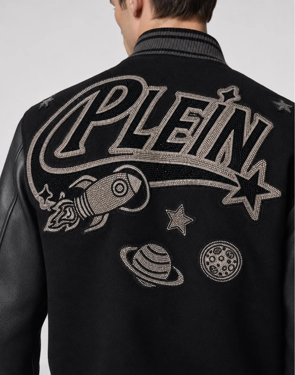 College Bomber Plein Space Strass, цвет: Черный
