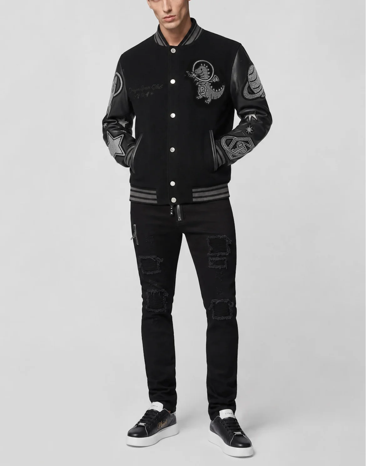 College Bomber Plein Space Strass, цвет: Черный