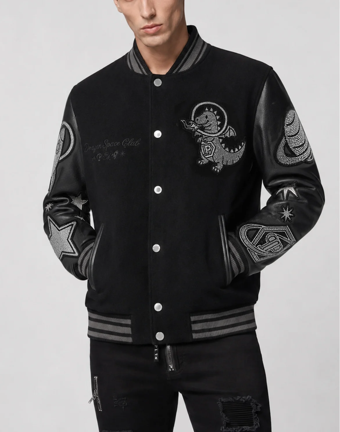 College Bomber Plein Space Strass, цвет: Черный