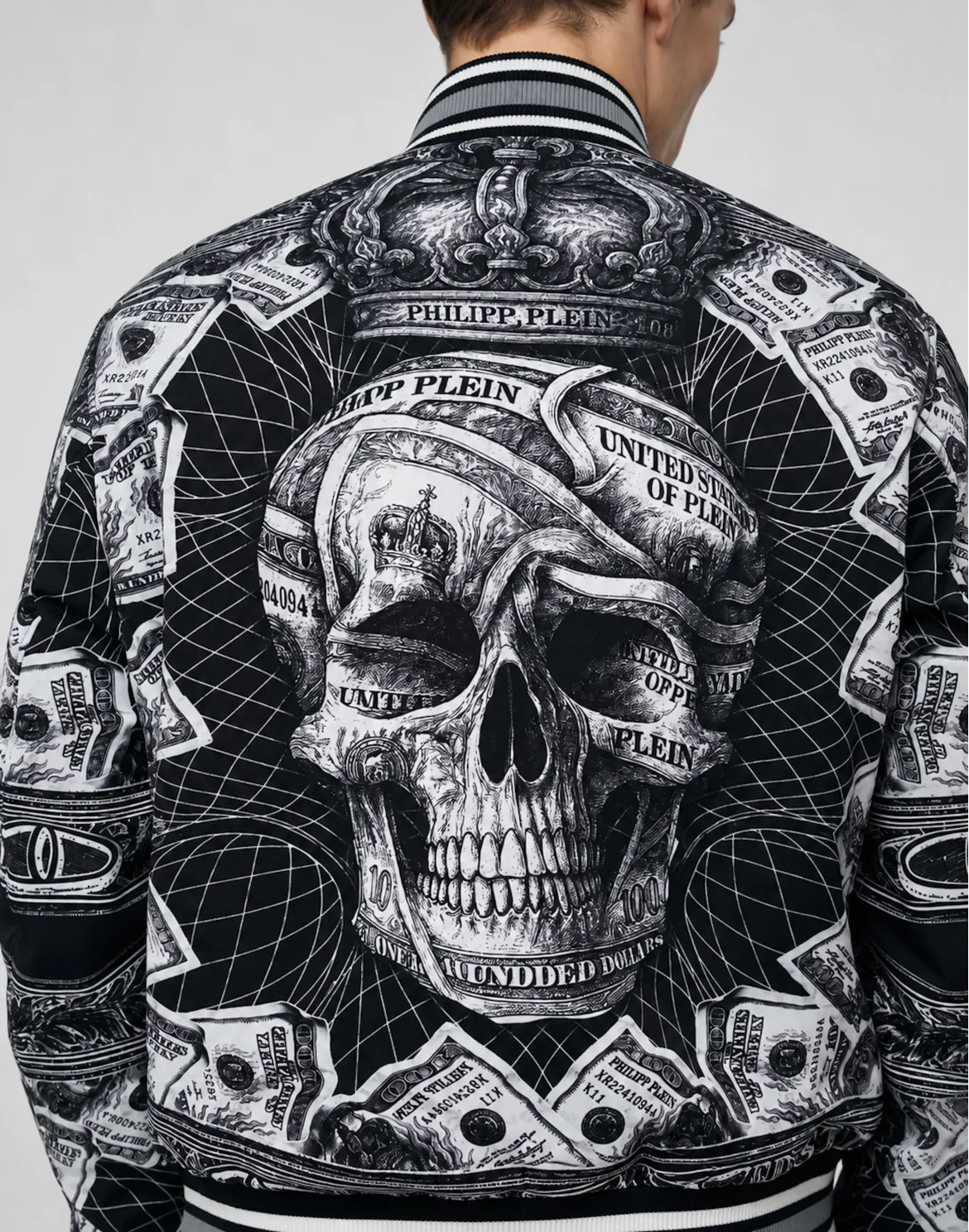 Nylon Bomber Skull Dollar, цвет: Черный