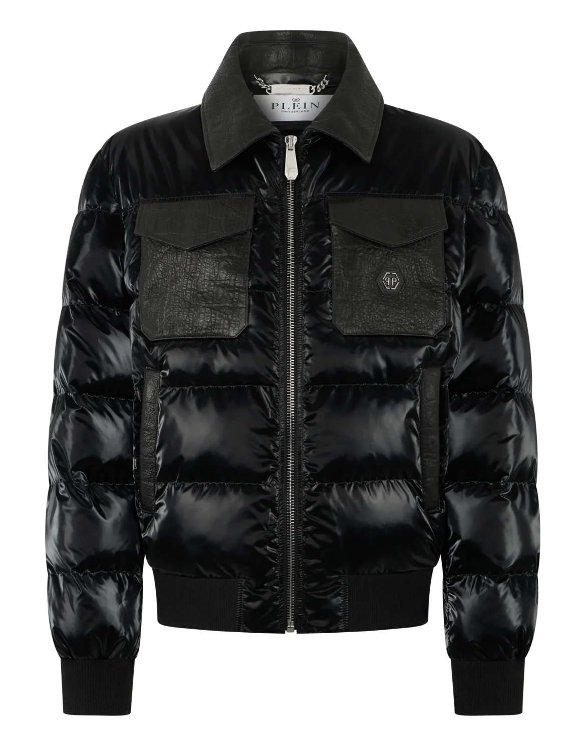 Nylon Puffer Jacket with Cocco Inserts, цвет: Черный