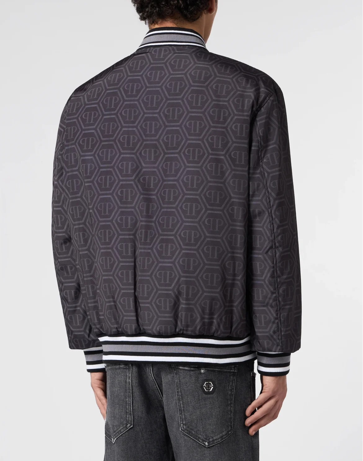 Nylon Bomber All-Over Monogram, цвет: Черный