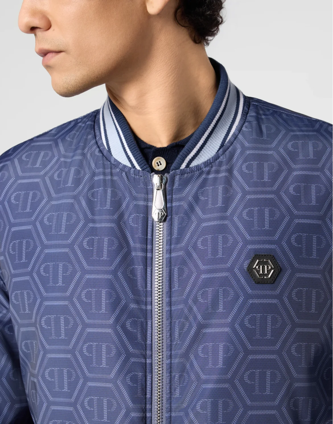 Nylon Bomber All-Over Monogram, цвет: Синий