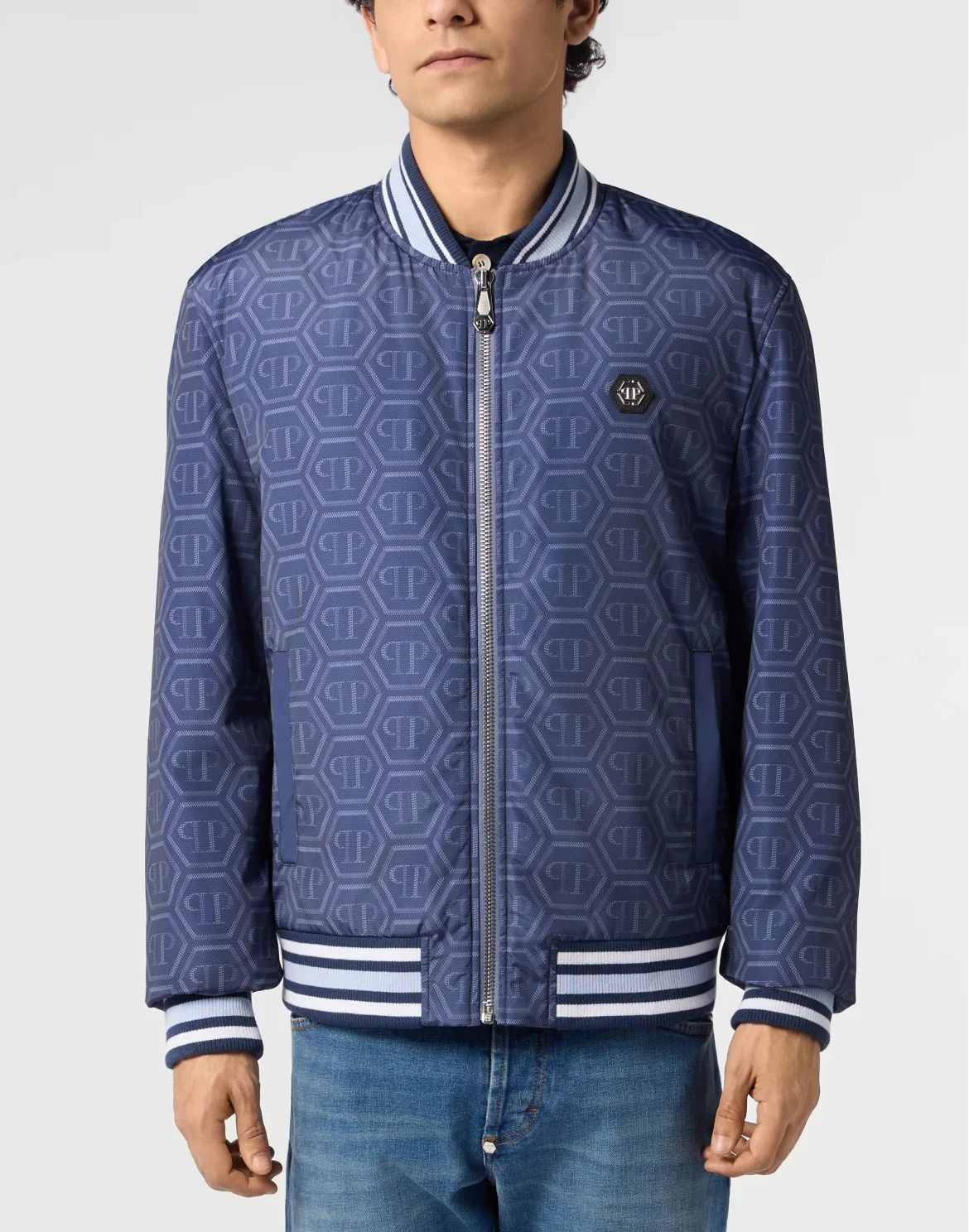 Nylon Bomber All-Over Monogram, цвет: Синий