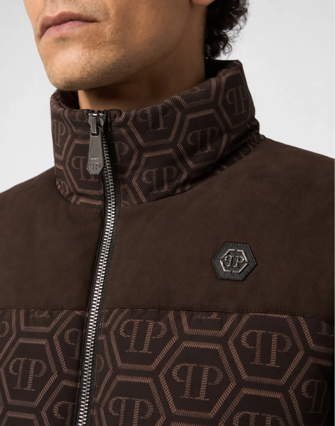 Nylon Puffer Jacket Monogram, цвет: Коричневый