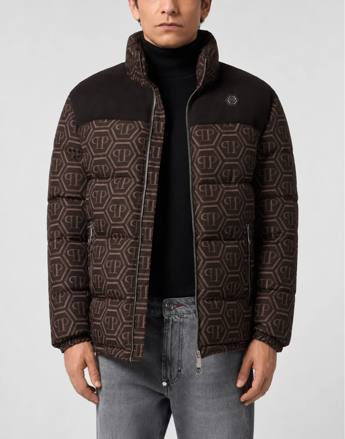 Nylon Puffer Jacket Monogram, цвет: Коричневый