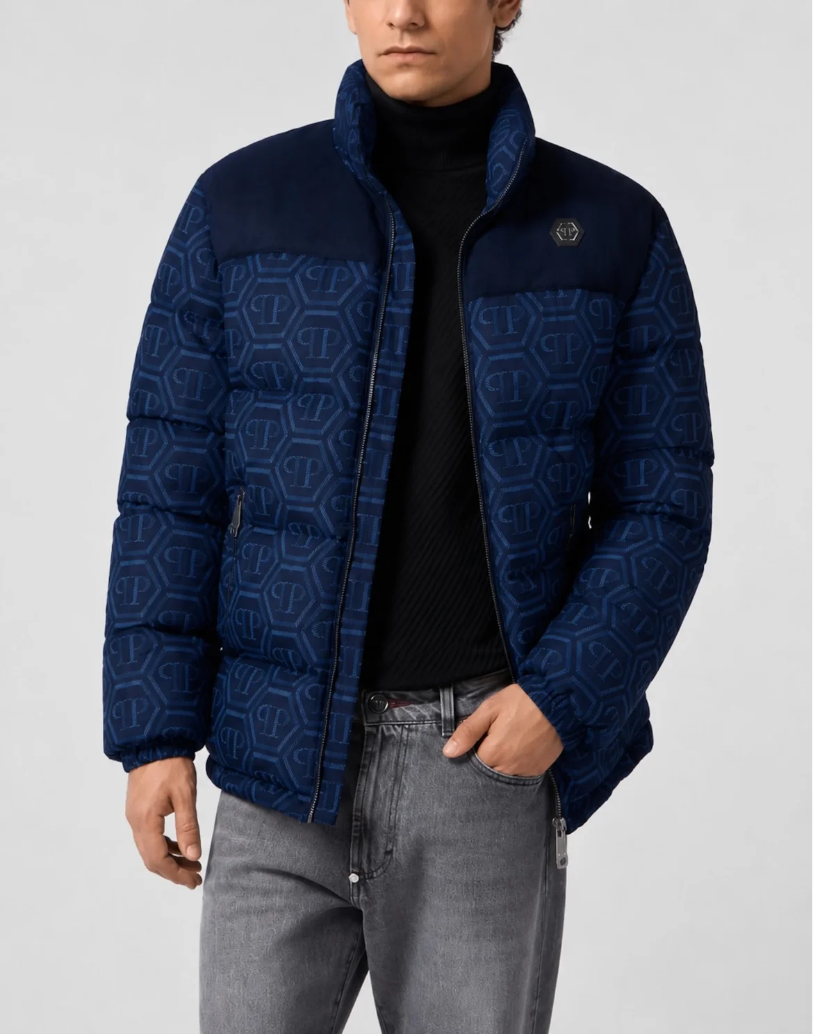 Nylon Puffer Jacket Monogram, цвет: Синий