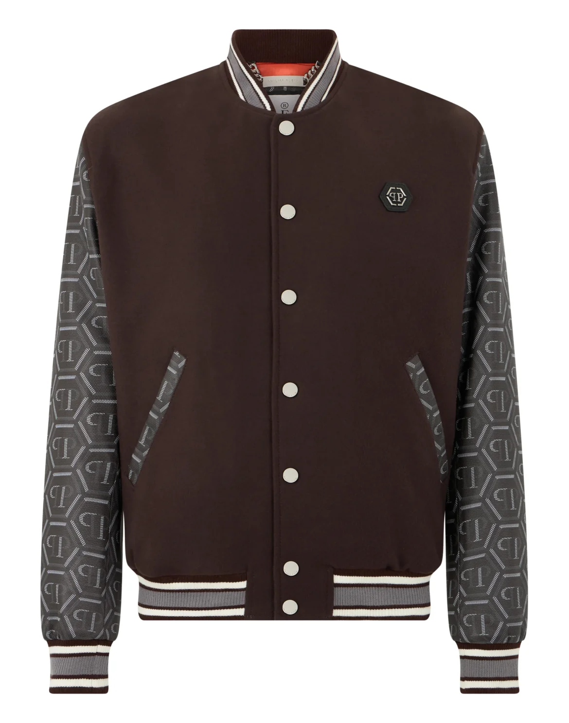 Bomber Jacket Monogram Sleeves, цвет: Коричневый